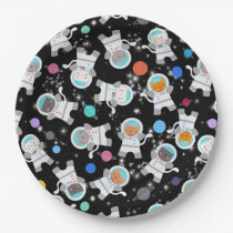 Outer Space Kittens Cat Astronaut Cute Birthday Paper Plates