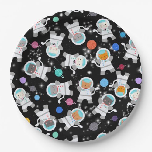 Outer Space Kittens Cat Astronaut Cute Birthday Paper Plates