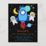 Outer Space Kittens Cat Astronaut Kids Birthday Invitation Postcard