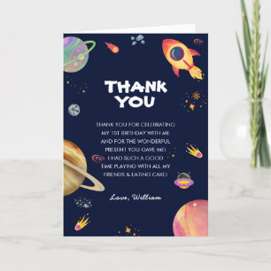 Outer Space Letterpress Thank You Card