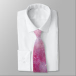 Outer Space Mauve Pink Galactic Starry Sky Neck Tie<br><div class="desc">Groovy outer space textural watercolor with stars. Customize the scale or leave as is.</div>