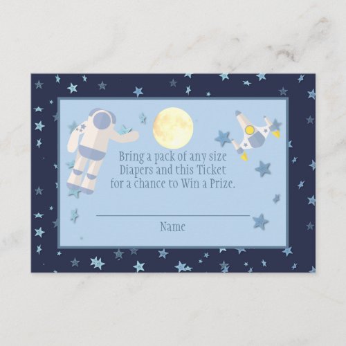 Outer Space Midnight Diaper Raffle Enclosure Card