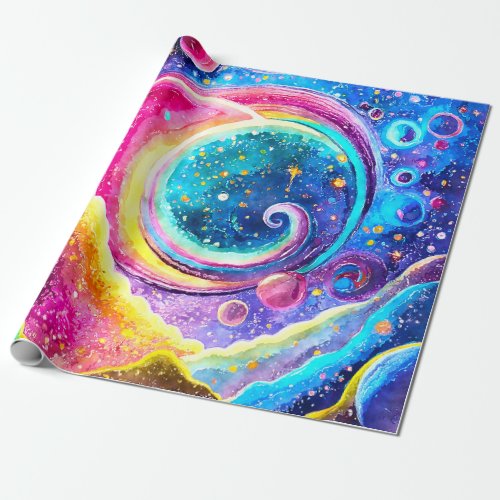 OUTER SPACE  MODERN GALAXY WRAPPING PAPER
