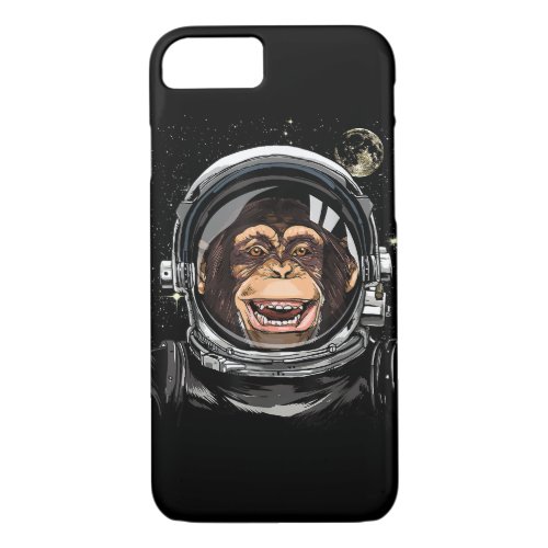 Outer Space Monkey Astronaut Wild Zoo Animal Face  iPhone 87 Case