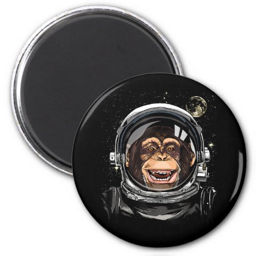 Outer Space Monkey Astronaut Wild Zoo Animal Face  Magnet