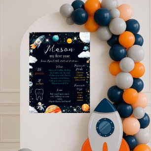 Outer Space My First Year Milestone Poster