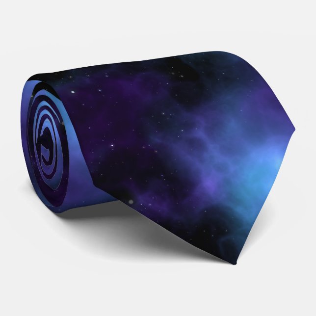 Outer Space Nebula Galaxy Neck Tie (Rolled)