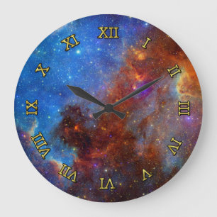Outer Space North America Nebula Large Clock