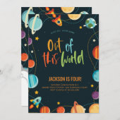 Outer Space Out of This World Birthday Invitation (Front/Back)