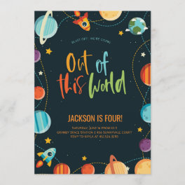 Outer Space Out of This World Birthday Invitation