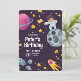 Outer Space Out Of This World Birthday Party Invitation