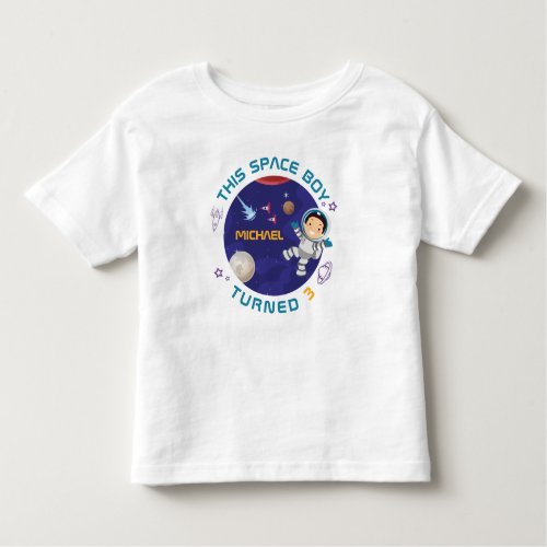 Outer Space Personalized Moon Stars Astronaut Toddler T_shirt