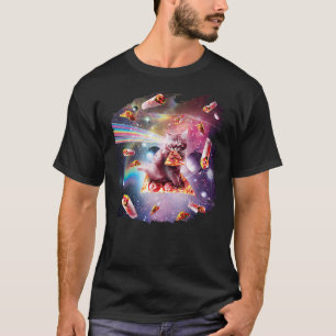 Outer Space Pizza Cat - Rainbow Laser, Taco, Burri T-Shirt
