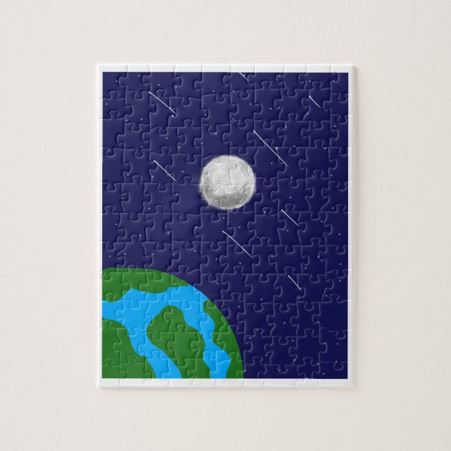 Outer space Planet and Moon acrylic puzzle  (Vertical)
