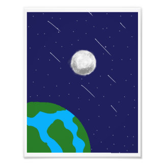 Outer space Planet and Moon acrylic puzzle  Photo Print