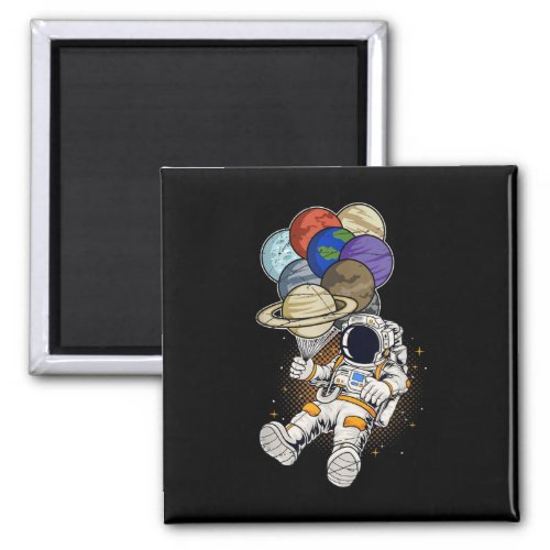Outer Space Planet Balloon Cosmonaut Science Gift  Magnet