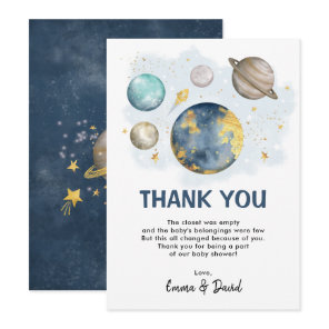 Outer Space Planet Galaxy Baby Shower Thank You