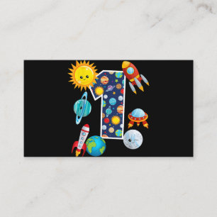 Outer Space Planet Guide 1 Year Old 1st Birthday P Enclosure Card