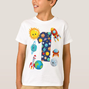 Outer Space Planet Guide 1 Year Old 1st Birthday P T-Shirt