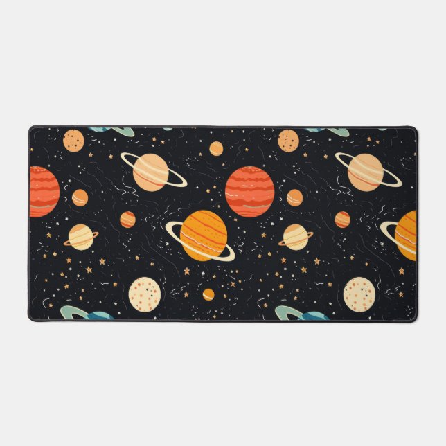 Outer Space Planetary Cosmic Desk Mat (Front)