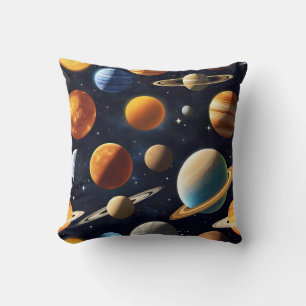 Outer Space Planets 2 Throw Pillow