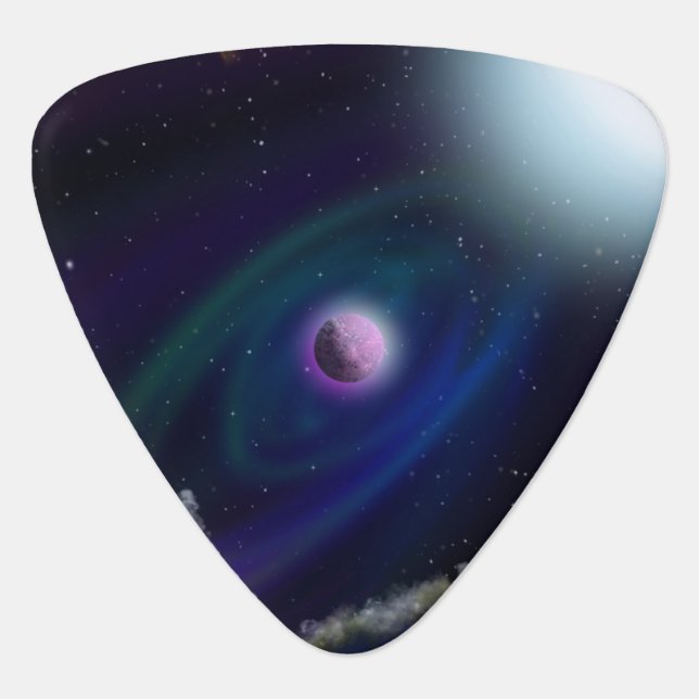 Outer Space Planets and Stars Guitar Pick (Front)