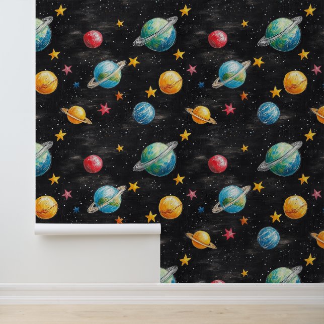 Outer space planets and stars wallpaper for kids wallpaper  (Application)