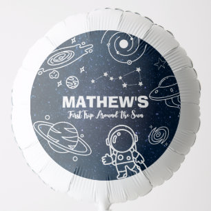 Outer Space Planets Astronaut 1st Birthday Boy Balloon
