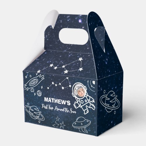Outer Space Planets Astronaut 1st Birthday Boy Favor Boxes