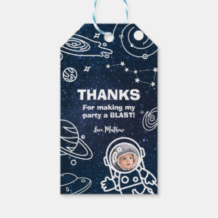 Outer Space Planets Astronaut 1st Birthday Boy Gift Tags