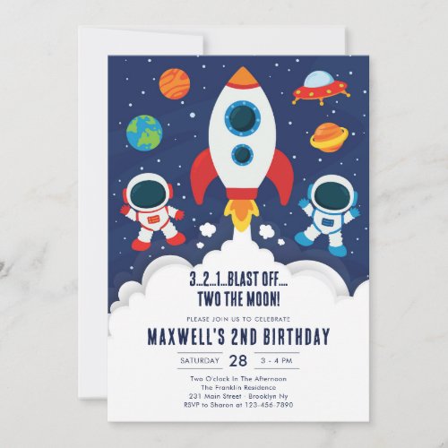 Outer Space Planets Astronaut Boy Birthday