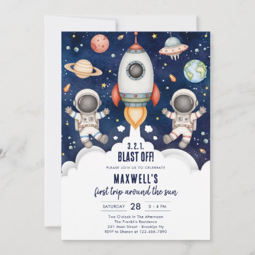 Outer Space Planets Astronaut Boy Birthday