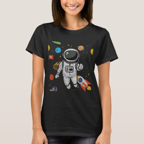Outer Space Planets Astronomy Cosmonaut Kids Gift  T_Shirt