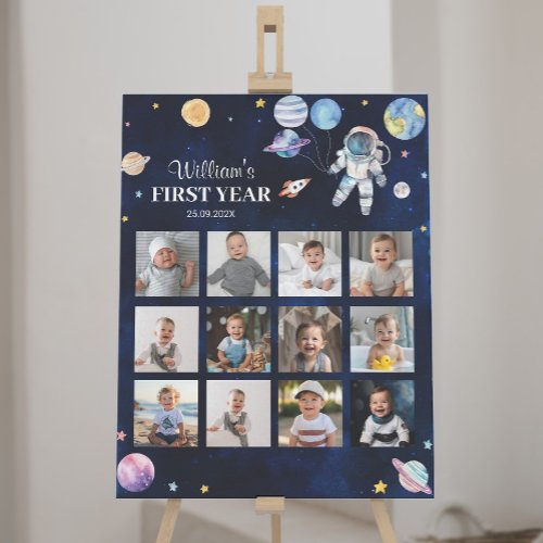 Outer Space Planets Birthday Photo Milestone Sign