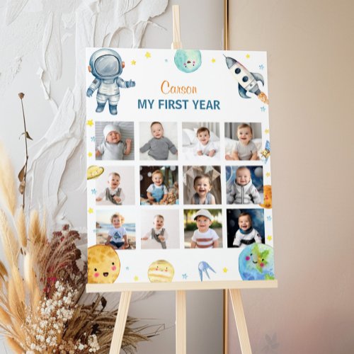 Outer Space Planets Birthday Photo Milestone Sign