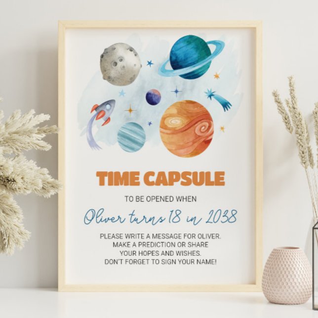 Outer Space Planets Birthday Time Capsule Sign (Creator Uploaded)