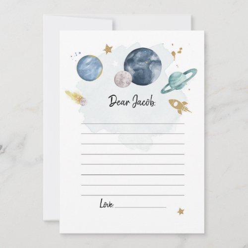 Outer Space Planets Boy Birthday Time Capsule Card