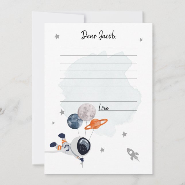 Outer Space Planets Boy Birthday Time Capsule Card (Front)