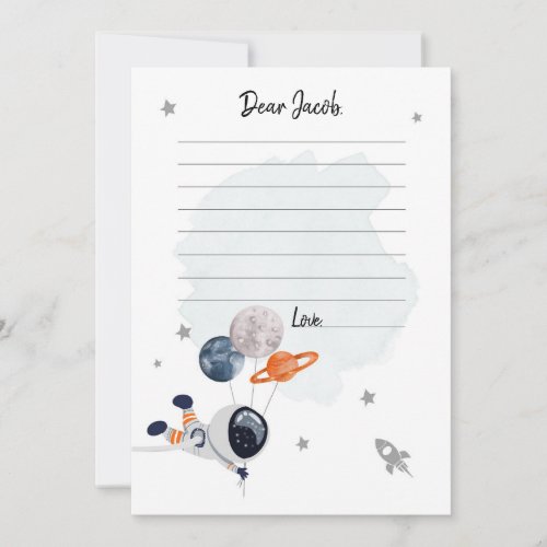 Outer Space Planets Boy Birthday Time Capsule Card