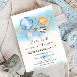 Outer Space Planets Boy First Birthday Invitation<br><div class="desc">Outer Space Planets Boy First Birthday Invitation</div>