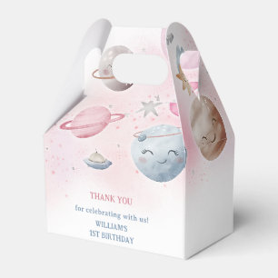 Outer Space Planets Boy Galaxy First Trip Birthday Favor Boxes