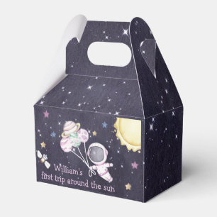 Outer Space Planets Boy Galaxy First Trip Birthday Favor Boxes