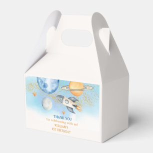 Outer Space Planets Boy Galaxy First Trip Birthday Favor Boxes