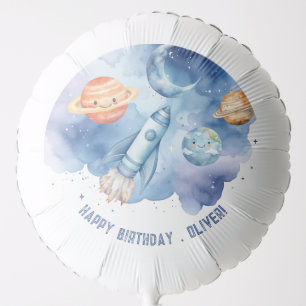 Outer Space planets Boy  Happy Birthday Balloon