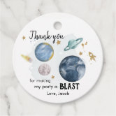 Space Astronaut Birthday Thank You Tag