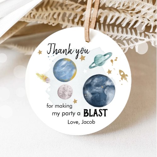 Outer Space Planets Favor Thank You Boy  Favor Tags