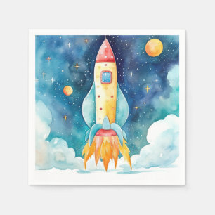 Outer Space Planets First Birthday Napkins