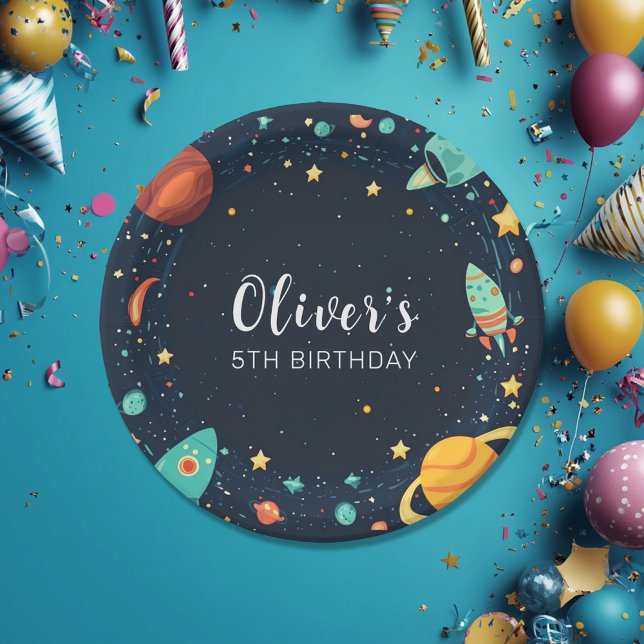 Outer Space Planets Galaxy Birthday  Paper Plates (Creator Uploaded)