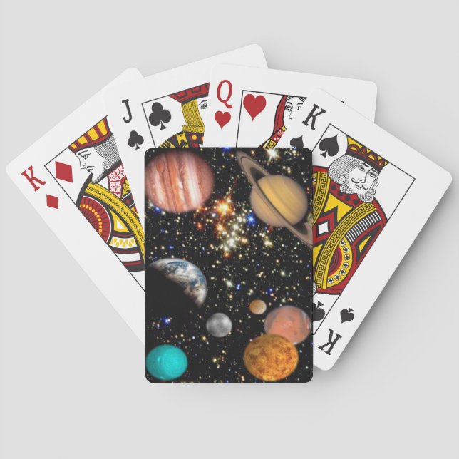 Outer space planets galaxy poker cards (Back)