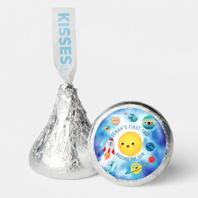 Outer Space Planets Rocket Ship Birthday  Hershey®'s Kisses® (Front)